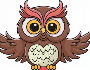 Fototapeta premium Cute Cartoon Owl Illustration