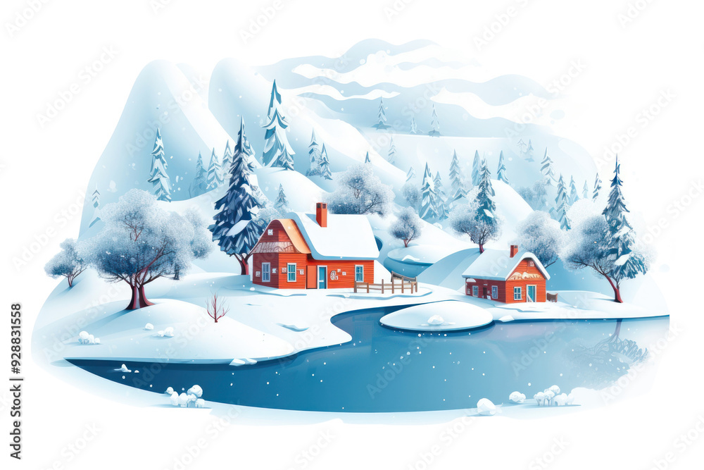 Canvas Prints png winter architecture landscape building.