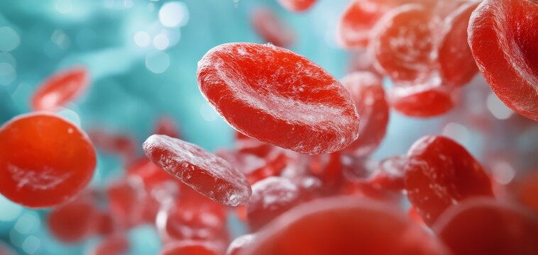 Red Blood Cells in Motion Macro View with a Focus on Texture and Depth