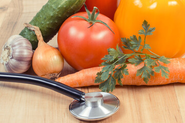 Natural ripe vegetables as source vitamins and minerals. Healthy nutrition