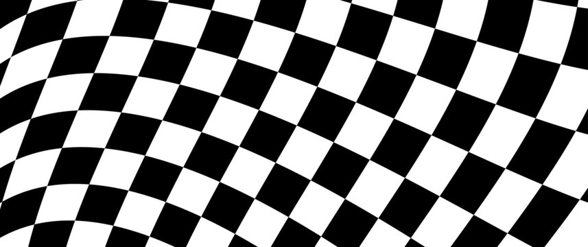 Checkered racing finish line flag. Black and white checkered background. Fluttering flag. Premium luxury background for cards, invitation, poster, flyer, wedding card, luxe invite, prestigious voucher