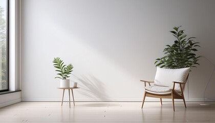 Minimalist Interior Design with White Walls and a Single Chair