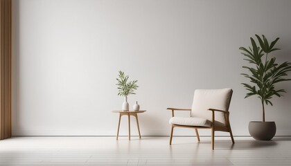 Minimalist Interior Design with White Walls and a Single Chair