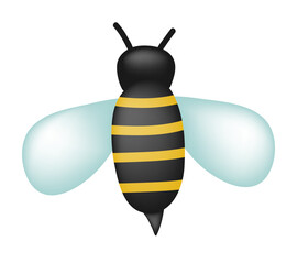 Bee. Vector clipart isolated on white background.