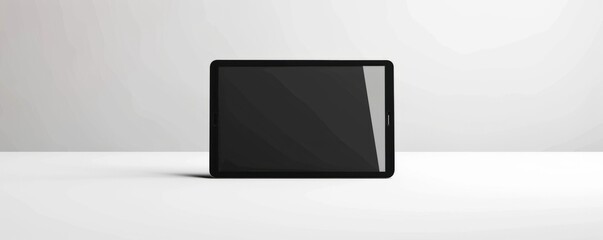 Modern digital tablet with blank screen on white background, 4K hyperrealistic photo