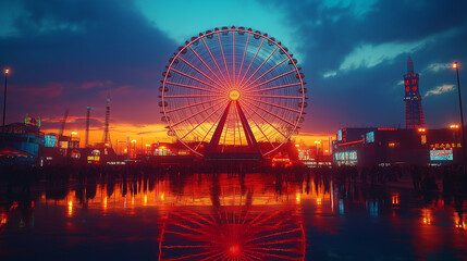 夕焼けの観覧車