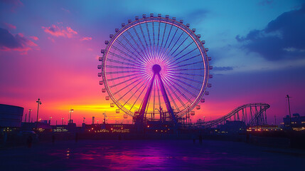 夕焼けの観覧車