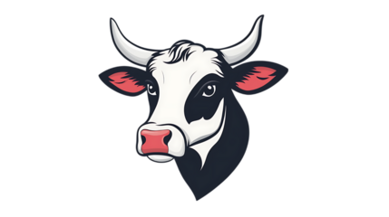 Cow cartoon vector illustration on transparent background