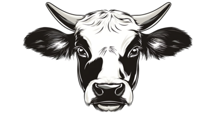 Cow cartoon vector illustration on transparent background