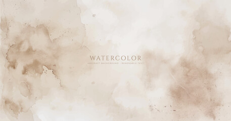 Abstract horizontal watercolor background. Hand drawn vector texture. Brush stroked painting pastel color watercolour