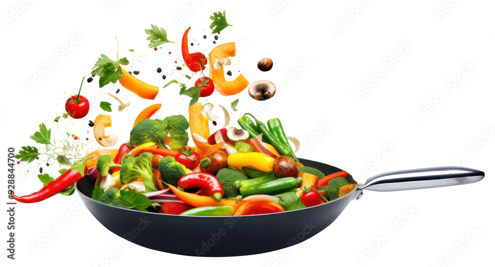 Sticker PNG Wok ingredient vegetable freshness.