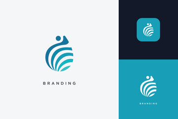 Abstract Digital App Brand Logo