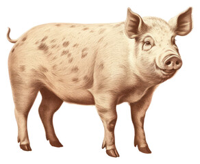 Fototapeta premium PNG Pig drawing mammal animal.