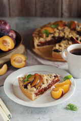 A piece of a plum cake