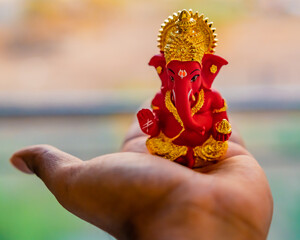 lord ganesha on hand