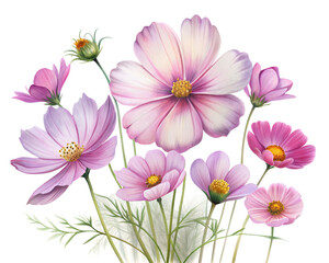 Blossom Cosmos Flower Background PNG with Transparent Cut Out