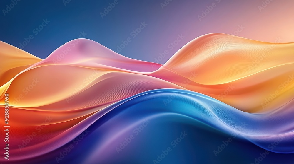 Wall mural colorful abstract waves. a dynamic and vibrant abstract wallpaper featuring colorful waves and fluid