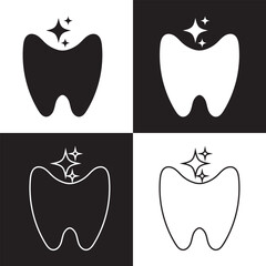 Tooth vector icon. Human tooth silhouette, dental logo. Vector illustration . EPS 10