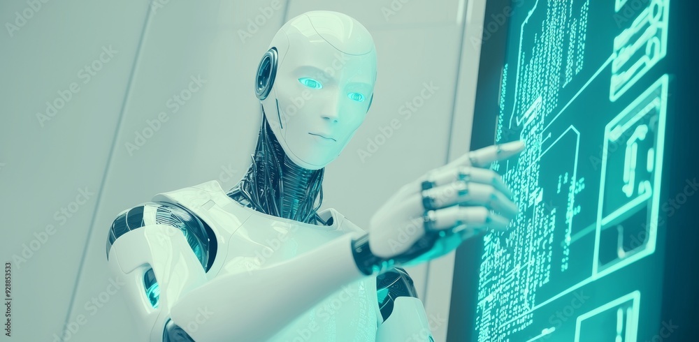 Poster an advanced technology stock, mobile robotics, computer coding, and ai chatbots dominate the cyber d