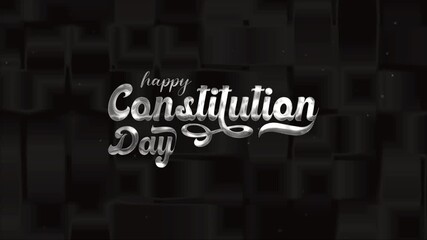 Silver text on black background celebrating Constitution Day, suitable for social media posts, presentations, or designs related to constitutional events