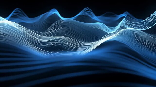 blue wavy lines motion design vector graphic animation
