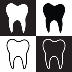 Tooth vector icon. Human tooth silhouette, dental logo. Vector illustration . EPS 10