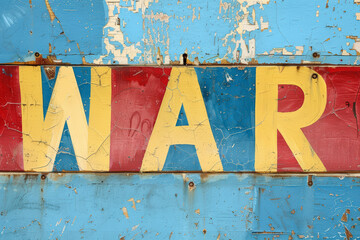 Street Art Sign WAR Under the Sun 