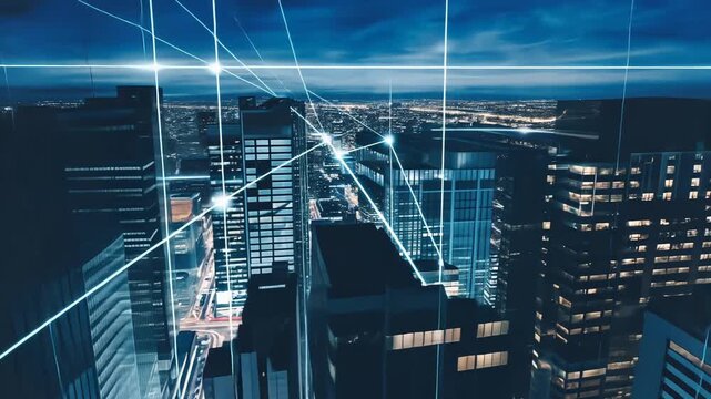 city at night motion design animation