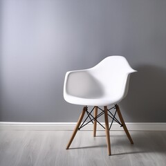 Modern White Chair in Minimalist Interior Design