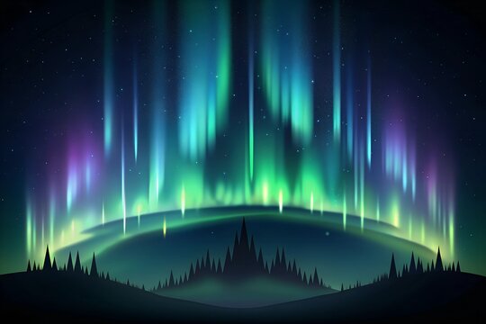 aurora borealis over the mountains