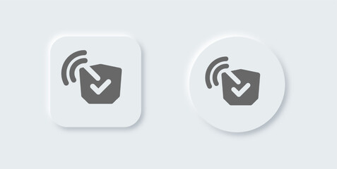 Secure connection solid icon in neomorphic design style. Network signs vector illustration.