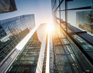 Sunlight Shining Through Glass Walls of Building