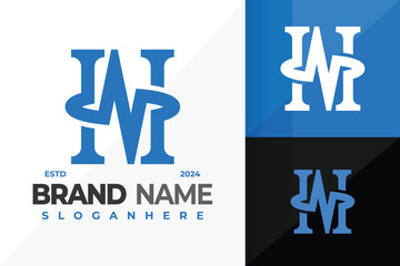 Letter HN or NH Monogram Logo design vector symbol icon illustration