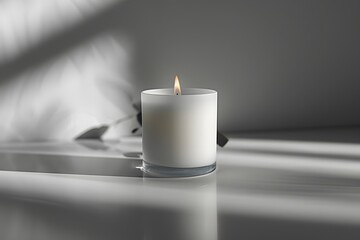 Serene Candle Glow in Soft Light and Shadows