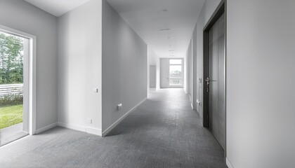 White Minimalist Hallway Interior Design