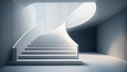 Obraz premium White Modern Staircase Minimalist Design Architecture