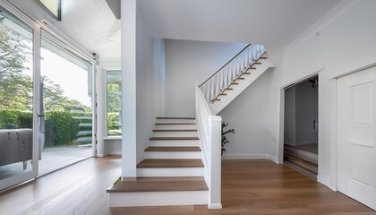 Obraz premium White Painted Staircase In A Modern Home