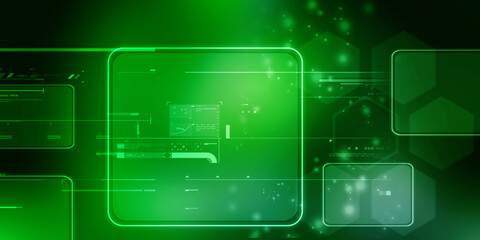 2d illustration Abstract futuristic electronic circuit technology background