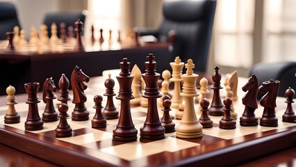 A chess board with a black and white king and a black and white knight