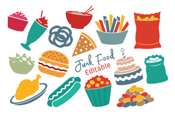 Junk Food Clipart Illustration Set