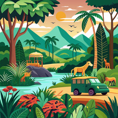 landscape with trees