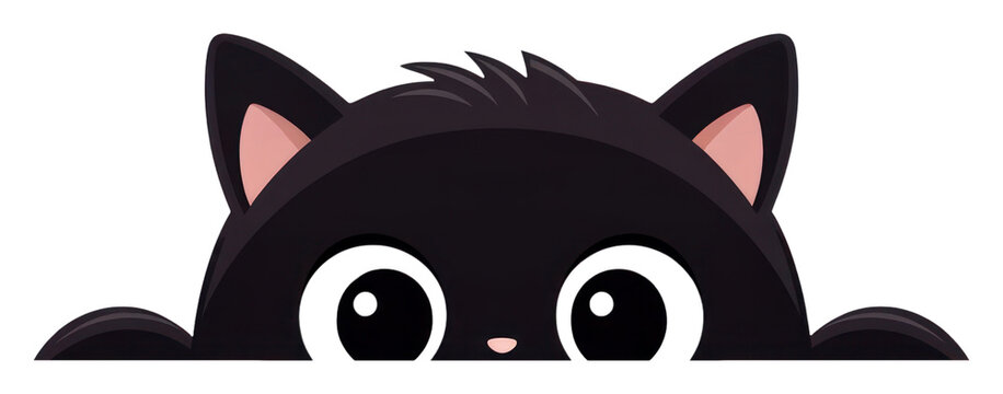 recommend clip art: PNG Black cat cartoon peeking animal.