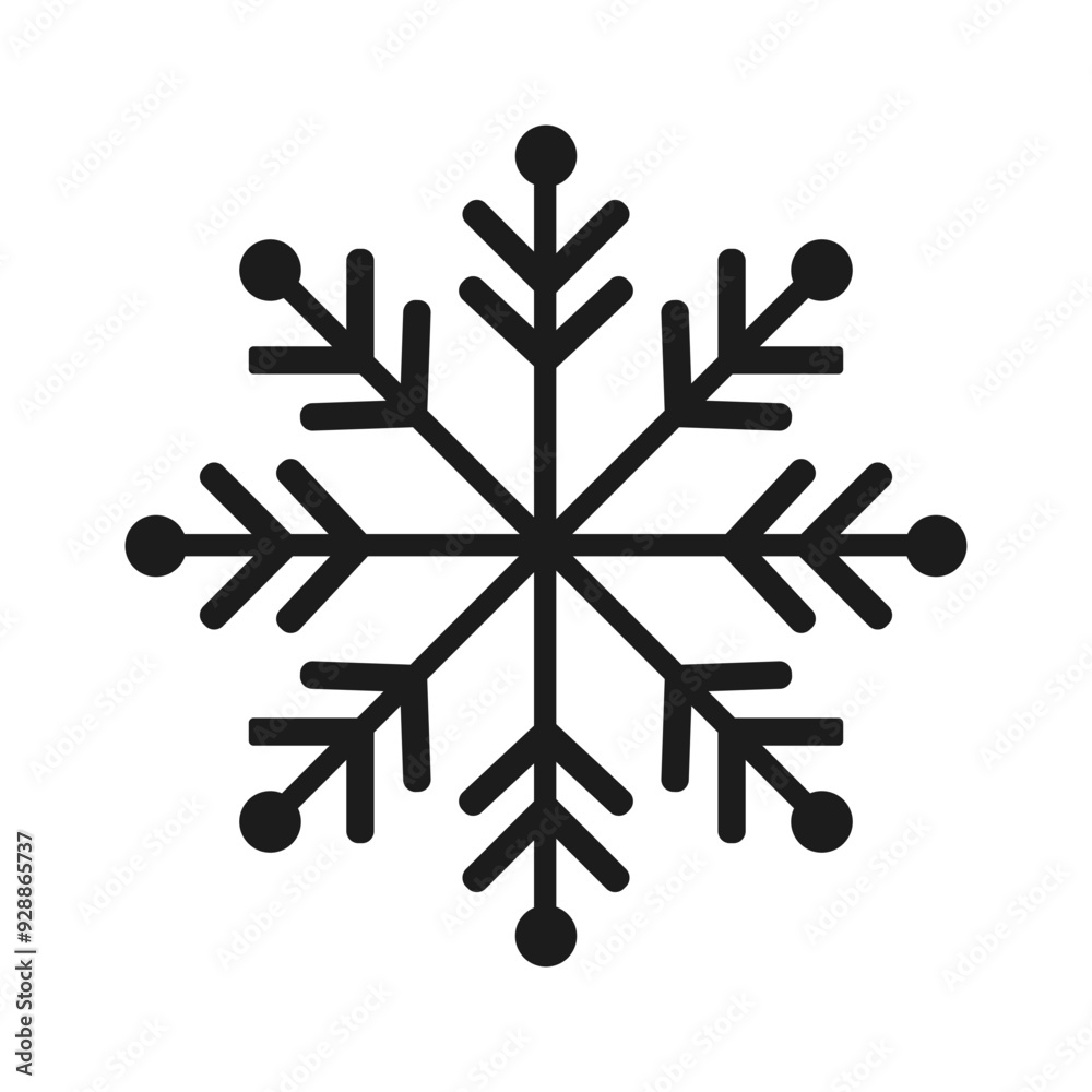 Poster vector snowflake icon isolated on white background. new year symbol of snowflake silhouette.