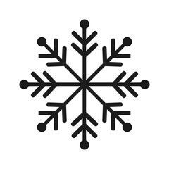 Vector snowflake icon isolated on white background. New year symbol of snowflake silhouette.  