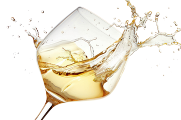 Spectacular splashing of champagne, isolated on white background.