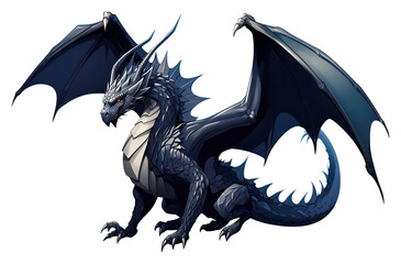 Obraz premium PNG Dragon color blacknight dragon animal white background.