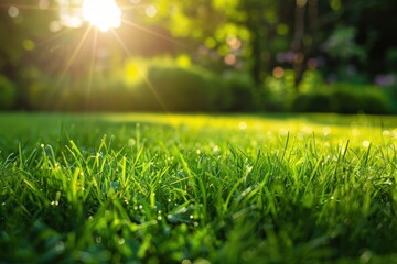 Naklejka premium Closeup of green grass