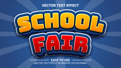 3d school fair editable text effect