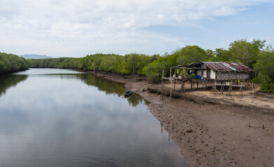 Fishing house near the river