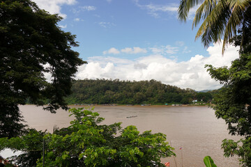 landscape Mekong river and Luang Prabang Laos